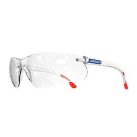JORESTECH Safety Glasses Wrap-Around Clear ANSI Z87+ for UV & High Impact Protection (1 Unit) (Red)