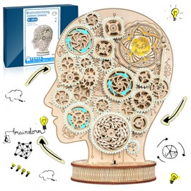 3D Puzzles for Adults, 3D Wooden Brainstorming Puzzles with Light, Wooden Brain Teaser Puzzles for Adults, Wooden Puzzles Birthday Present Hobbies for Adults & Teens, Room Decor