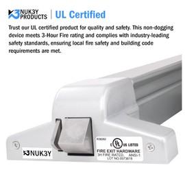 Nuk3y ED-5000 Series Panic Bar Exit Device Grade 1 ADA Certifed, Fit Door Width 30"-36" (Aluminum, FIre Rated Exit Device Only)