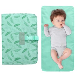amo nenes Baby Nappy Bag with Changing Mat, Small Changing Bag for On the Go, Foldable Changing Mat, Portable Nappy Organiser, Nappy Bag with Zip, Green