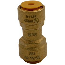 Supplying Demand SB1 5/8 x 1/2 Inch Reducer Quick Connect HVAC Brass Coupler Fitting