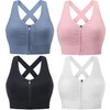 Evercute Zip Front Post-Surgery Bra Women's Wireless Sports Bras Padded
