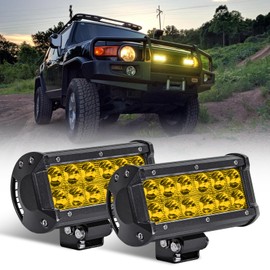 Chelhead 6.5 Inch Yellow Led Light Bar 36W Spot Led Driving Fog Lights Compatible with ATV UTV Boat