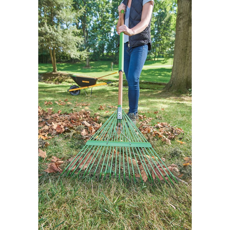 AMES 20201033 Steel Tine Leaf Rake with Hardwood/Steel Handle, 22