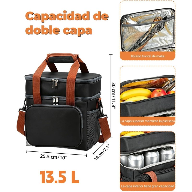 Lonchera Termica de Gran Capacidad de Doble Capa, Bolsa de