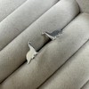 Simple Sterling Silver Dinosaur Stud Earrings, Sterling Silver, No Gemstone