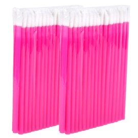 P-Beauty Cosmetic Accessories Microfibre Lip Brush Suitable for Eyelash Extension, Disposable Lip Brush, Cosmetic Lip Brush, Lint-Free Brush, Lipbrush, Pink, 50-500 Pieces (100)
