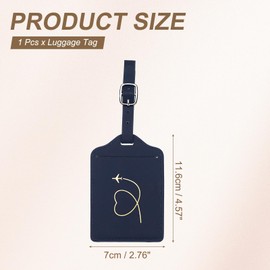 PATIKIL Suitcase Luggage Tags, Deep Blue Heart Leather Name Tags Airplane Bag Accessories Travel Essentials for Flying Hotel Check in Luggage Bags Men Women, 1 Pcs