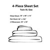 Tache Home Fashion Blue Bed Sheet Twin-XL Set 3 Piece