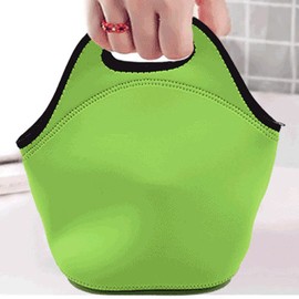 Insulated Neoprene Lunch Bag Gourmet Tote Cooler Warm Pouch for School Work Office (Green)