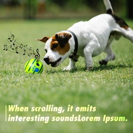 gudong Indestructible Dog Toys,Interactive Dog Toys For Boredom,Giggle Ball For Dogs,Dog Treat Dispenser,Dog Treat Ball,Enrichment Toys For Dogs (3.94 inch)