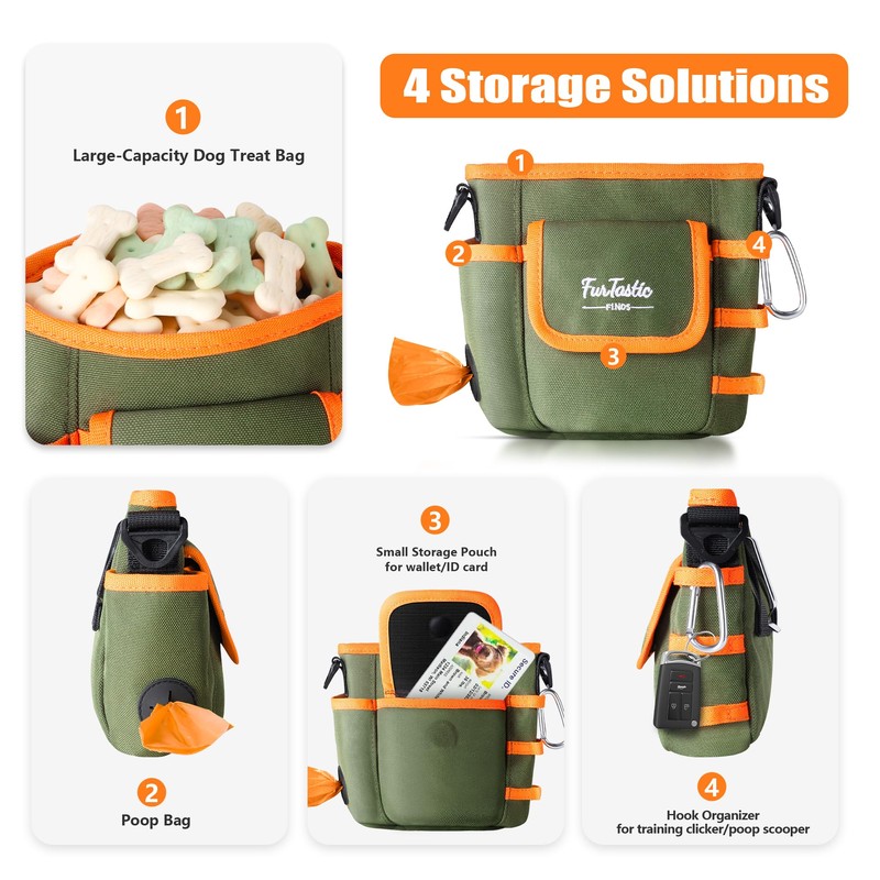 FurtasticFinds Dog Treat Pouch with Quick-Release Magnetic Closure, 4.5 Cup