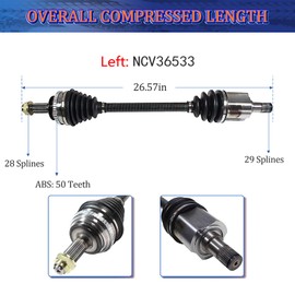 Maxfavor CV Axle Shaft Assembly fit for Acura TL 1999-2003, Honda Accord 1998-2002, Acura CL 2001 2002 2003, 3.0L 3.2L V6 CV Axle Front Passenger Driver Side