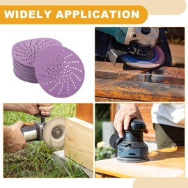 Partuto 50 Stk. 5 Zoll 2000 Körnung Universal Schleifscheiben - Runde Klett-Schleifpapier - Papierbasis Lila