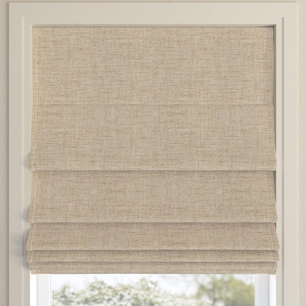 Sun Zero Seraphina Textured 100% Blackout Cordless Roman Shade, 35"