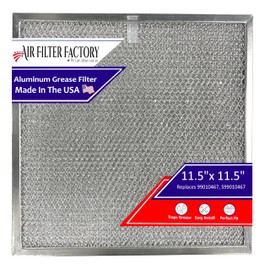 Air Filter Factory Replacement For 99010467, S99010467 Broan Nutone 11.5 x 11.5 x 0.38 Inches Range Hood Aluminum Mesh Grease Vent Filter