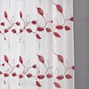 Tollpiz Burgundy Red Leaf Sheer Curtain Leaves Embroidered Bedroom Curtains