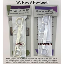 The Curtain Shim - Makes Hanging Curtains Easy! (2 per pk.) No Tools, No Drilling, Damage Free Quick & Easy Curtain Hanging