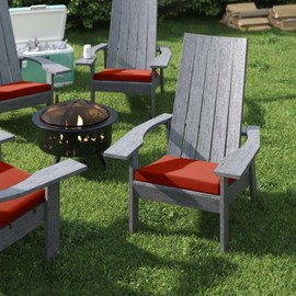 4 Piece Square Adirondack Chair Chaise Lounge Cushion Outdoor 20'' W x 19'' D, Zipped Closure Hook& Loop Fastener | All Season Extra Padding Weather Stain Fade UV Proof Spot Clean Cinnamon Shade