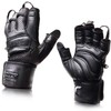 Elite Leather Gym Gloves with Built in 2" Wide Wrist