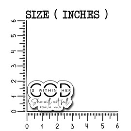 (3Pcs) God is Within Her She Will Not Fall Sticker, Christian Gifts Decorate Books Laptop Phone, Water Bottles Kindles Stickers, Tumbler Sticker Waterproof Vinyl Decorate 3 x 2,2" Inch