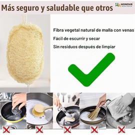 Esponja Natural de Lufa Ecológica para Platos y Cocina (5 Paquetes)