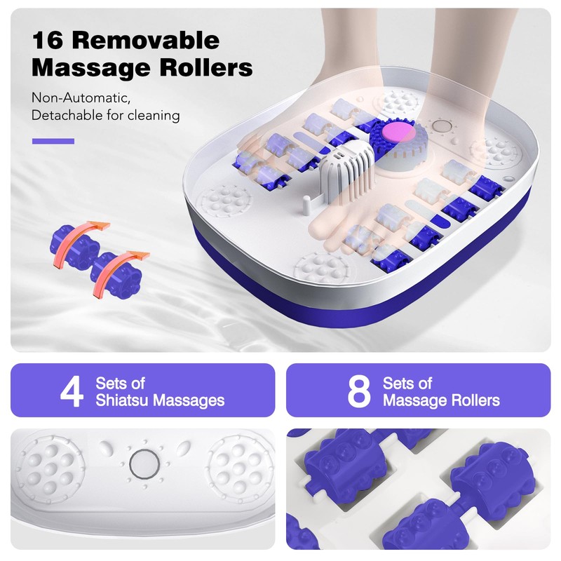 KNQZE Collapsible Foot Spa with Heat, Remote Control, Temperature Control,