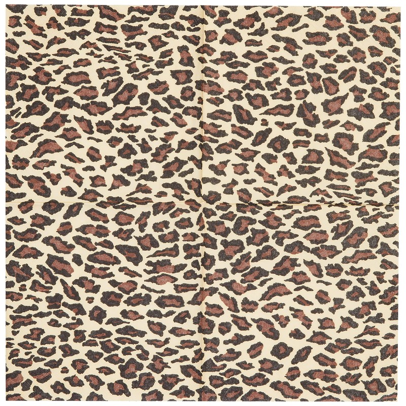 Anniversary House Tiflair Leopard Pattern Lunch Napkins 3 ply, Multi-coloured,