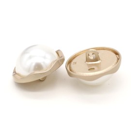 USOSOU 10Pcs 18mm Round Gold Metal Pearl Buttons for Clothing, Women Coat, Blazer, Suit, Handmade Decorations, Sewing Supplies