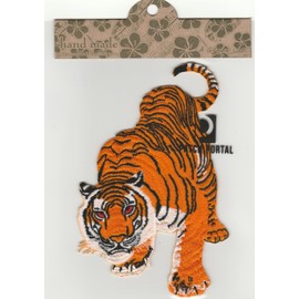 Patch Portal Tiger Embroidered Patch 6 Inch - Wild Animal Applique for Jackets, Backpacks, Clothing - Easy Iron On or Sew On Custom Badge for DIY Crafts and Fashion Accessories