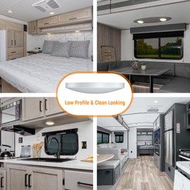 Obeaming 4 Pack 4.5 Inch 12V RV Interior LED Puck Light 360LM Surface Mount Ceiling Dome Light for Camper Van Travel Trailer Boat Truck Caravan Interior Lighting(5000K)