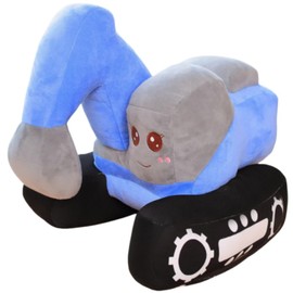 OUKEYI 10" /25cmExcavator Plush Toy, Soft Excavator Stuffed Truck Construction Toy,for Children's Birthday, Christmas, Party Gifts (blue)