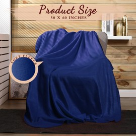 Buryeah 10 Pcs Fleece Blanket Bulk Soft Warm Fleece Blankets Cozy Lightweight Fleece Throw Blankets Plush Fleece Pet Blanket for Home Bed Sofa Office Wedding Gifts Travel Camping (50 x 60, Blue)