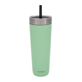 Contigo Unisex-Adult No-Spill Tumbler Isolierte Wasserflasche mit Strohhalm, Grün, 720 ml