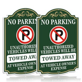 FKNSGR No Parking Sign 2 Pack, 12 x 18 inches, Rust Free .040 Aluminum Private Property Unauthorized Vehicles Will Be Towed Sign UV Protected, Fade Resistant