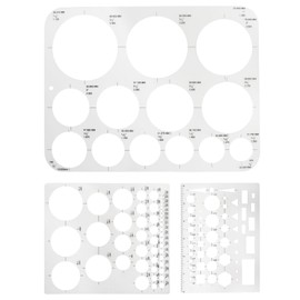 VOSSOT Pack of 3 Circle Stencils for Drawing, Plastic Stencils, Circle Ruler for Painting, 3 Sizes Round Circle Templates, Circle Template, Hole Template, Rulers with Circle Stencils, for Office,