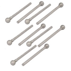 Sourcingmap 2.35mm Shank 5mm Dia Diamond Head Ball Shaped Grinding Mounted Point Bit 10pcs