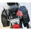 Rivco Motorcycle Harley Cruiser License Plate Mounted Double Flag Holder