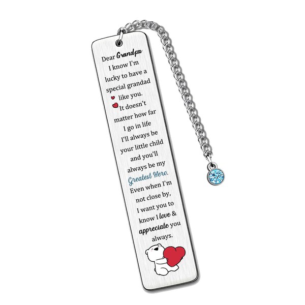 Grandpa Bookmarks Fathers Day Appreciate Gift Man Bookmarker Grandfather My