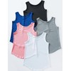 5 Pack Wide Straps Womens Workout Tank Tops, Athletic Sleeveless