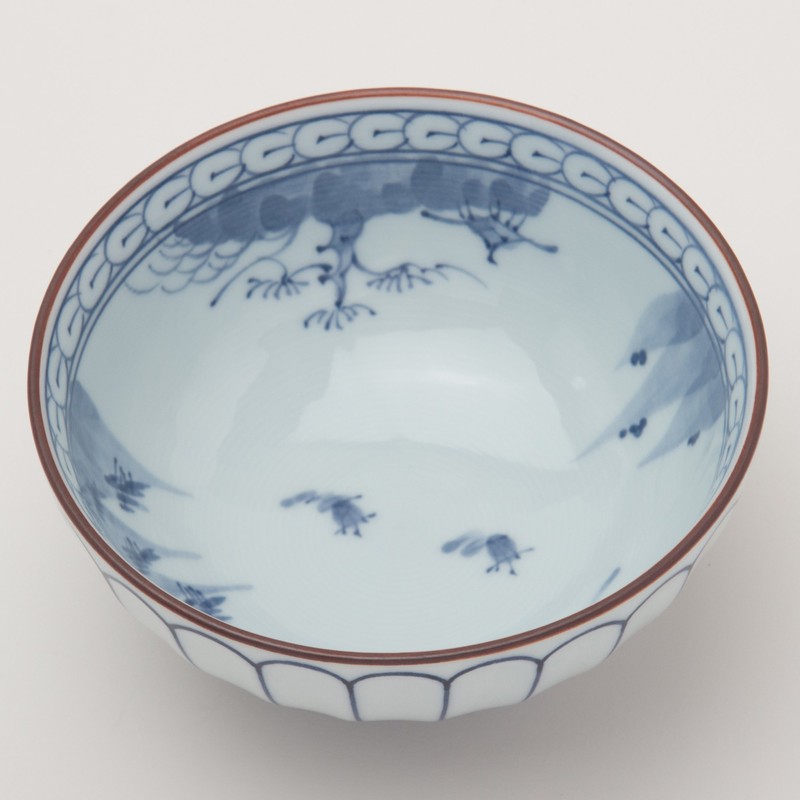 Arita Ware Kikuzori Sansui Rice Bowl (Large)