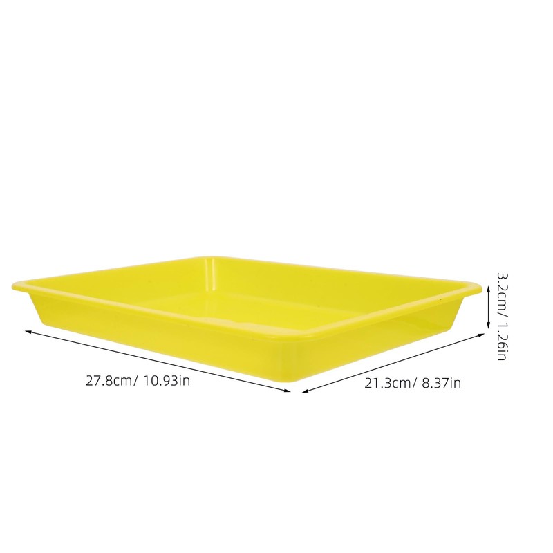 Operitacx 4pcs Plastic Trays for Classroom, Small Rectangular Organizing Art