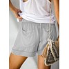 YOCUR Womens Summer Wild Shorts Elastic Waist Drawstring Pocket Cuffed