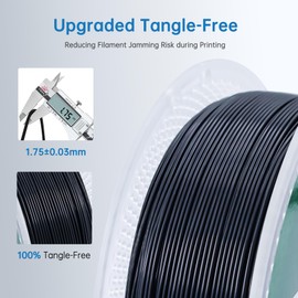 PLA-F Filament Black 1KG(2.2LBS), PLA Plus 3D Printer Filament 1.75mm ± 0.02mm Better Strength and Toughness Fit for Most FDM 3D Printers