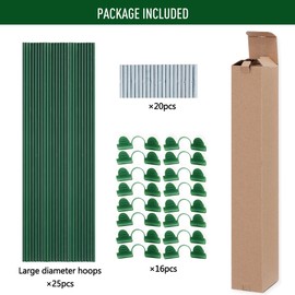 MAXPACE Greenhouse Hoops for DIY 2.8ft or Wider Grow Tunnel, Rust-Free Fiberglass Support Hoops Frame for Garden Fabric, DIY Plant Support Garden Stakes, Gardening Supplies, 25pcs