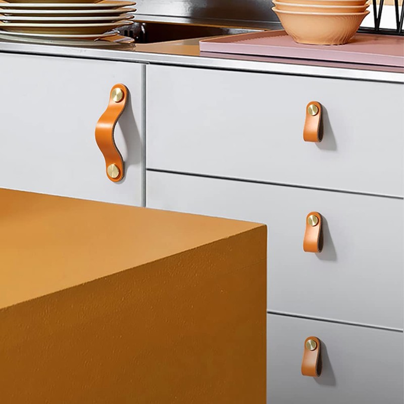 TopHomer Leather Furniture Handles Furniture Knobs Handles, Cabinet Handles Pull