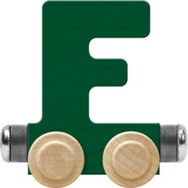 Maple Landmark NameTrains Bright Letter Car F - Made in USA (Green)