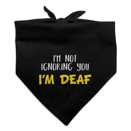 GRAPHICS & MORE I'm Not Ignoring You I'm Deaf Dog Pet Bandana - Black