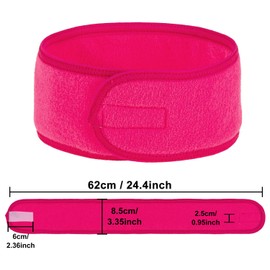 Whaline Spa Facial Headband 4 Packs Head Wrap Terry Cloth Headband Adjustable Stretch Towel for Bath, Makeup and Sport (Rose Red)