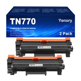 Yenory Remanufactured 2 Pack TN770 TN760 TN730 Toner Cartridges for Brother TN 770 TN 760 TN 730 Compatible with MFC-L2710DW MFC-L2750DW XL HL-L2350DW HL-L2395DW DCP-L2550DW Printer (2 Pack)